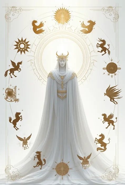  A very creative fantasy book cover that has to do with the twelve signs of the zodiac, It must be white, imposing and similar to the cover of Noctorius 