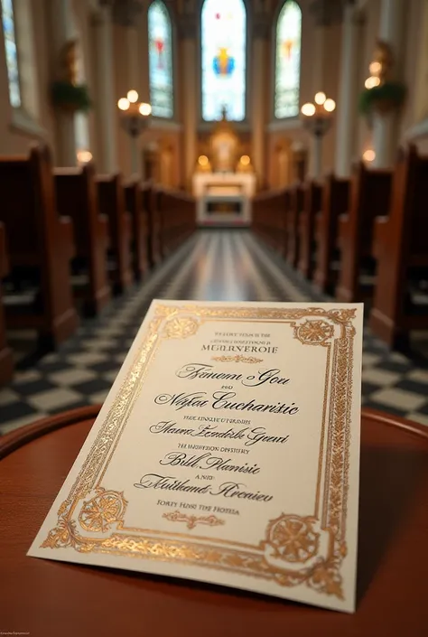 Empty invitation to the Eucharist in a Catholic church