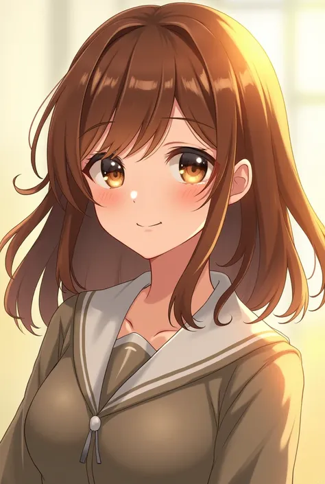 height：168 cm
hair color：gentle的淡茶色， shines a little warm brown in the sun
Hairstyle ： Smooth long shoulder-length hair ，The ends of her hair are slightly curled inwards， with a natural sense of fluffiness
Eyes ： Amber eyes ， Like honey shining in the sun ...