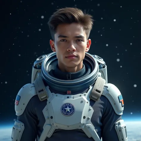 Photo for identification: young man in space explorer clothing 