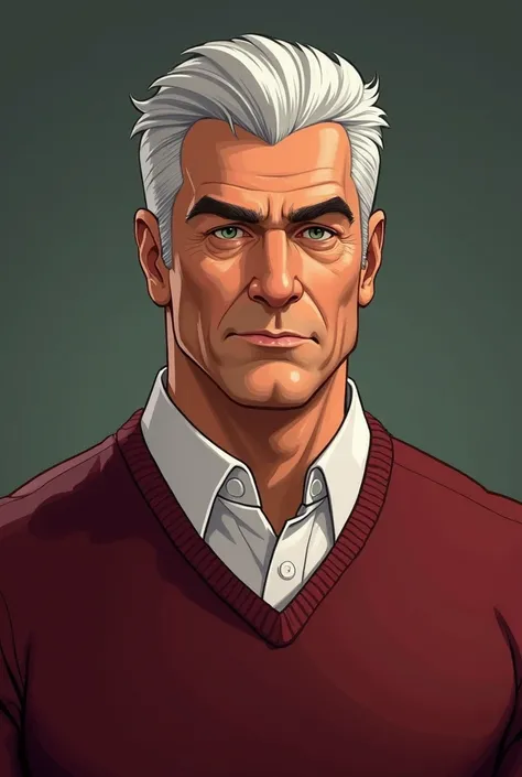 Name: Randall Clance

Age: 55

Hair: White with red-gray edges at temples, styled in a quiff, with back and sides taped

Eyes: Light green or blue

Body Shape: Bara bodybuilder, middle-aged but more handsome

Muscles: Large, prominent pectoral muscles, bic...