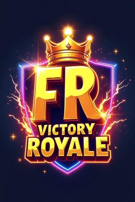 
“Design a powerful and electrifying sticker featuring the letters ‘FR’ in a bold and dynamic style, surrounded by neon flames or crackling energy beams for a dramatic effect. Below it, display ‘VICTORY ROYALE’ in large, epic letters with a golden glow, sy...