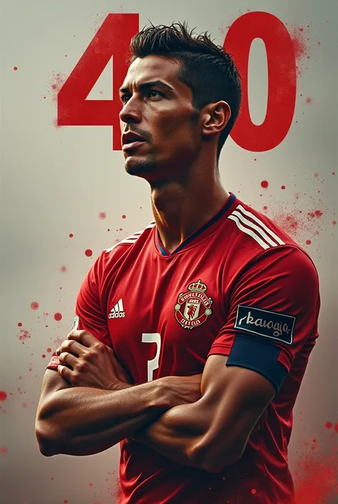 Generate a posture with a photo of Cristiano ronaldo for his 40th brirthday