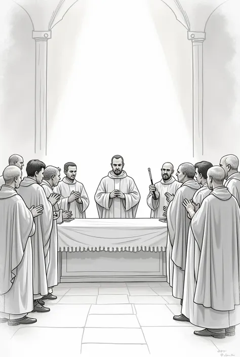 Blank sketch for the celebration of the Eucharist 