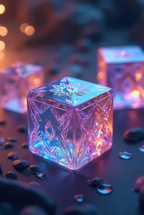 colorful crystal dice 