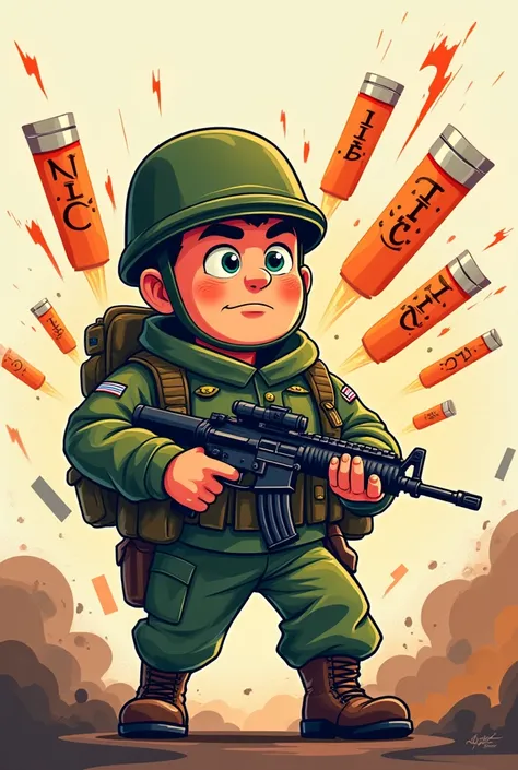 It generates a cartoonish soldier shooting with the name of "Iancito animations" In the bullets