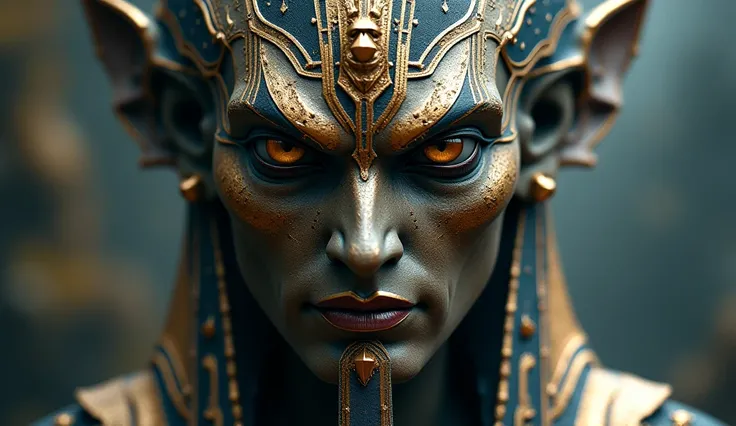 an anunnaki (Best cinematography: 1.2), (Extremely detailed image: 1), (Masterpiece: 1.2), (Best quality), (Super detailed), (Ultra high resolution), (Best work of art), 8k, wallpaper, extremely detailed facial features