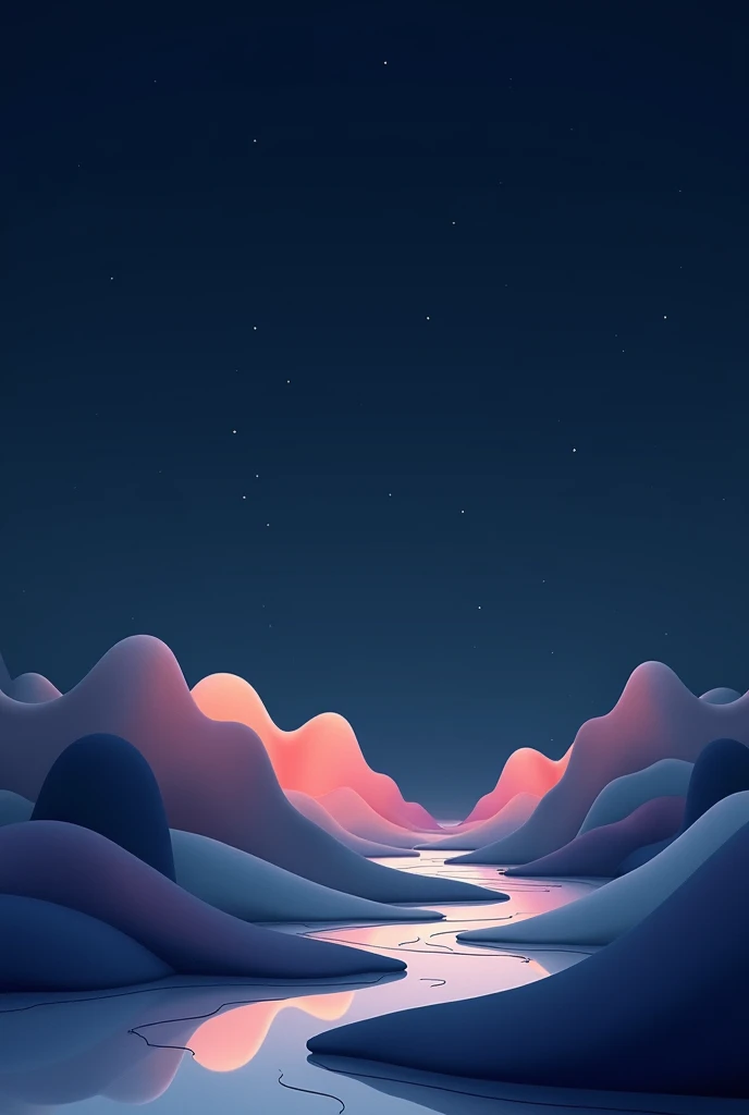 very simply night scenery created by shapes aand patterns