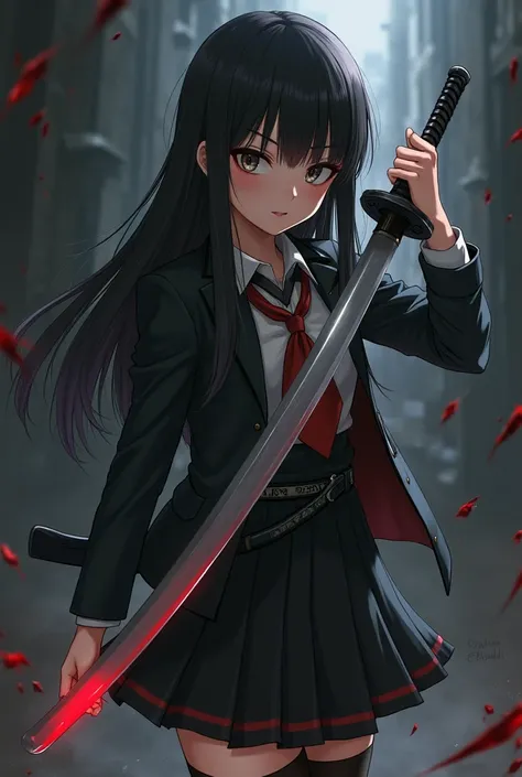 Create an image of Saya Kisaragi from the anime Blood C