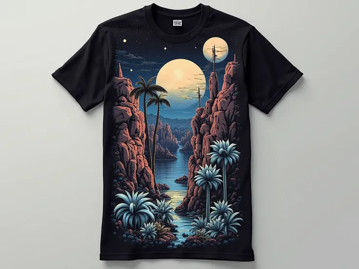 Create a surreal print for t-shirts, sweatshirts and caps for the Kuttstore brand that is futuristic, with a high minimalist design and with all the elegance focused on the prints that sell the most clothing in the world.