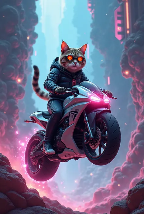 This cat cycle driving j fantasy magic art 