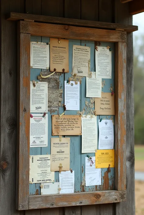 wooden announcement board