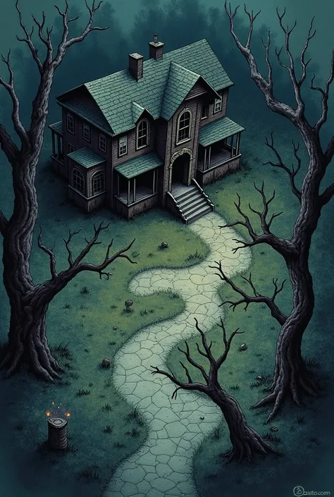 Create a map of a haunted house