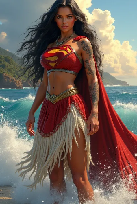 Moana, Superman, fusion, full body