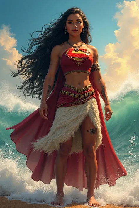 Moana, Superman, fusion, full body