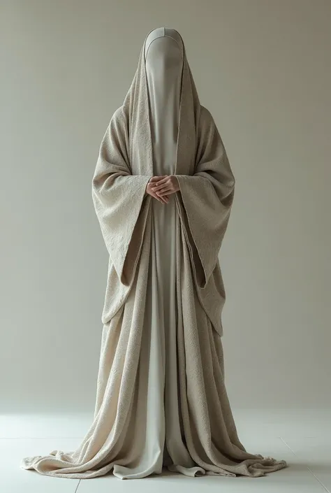 Middle front slit and open korean fabric kaftan as a burka