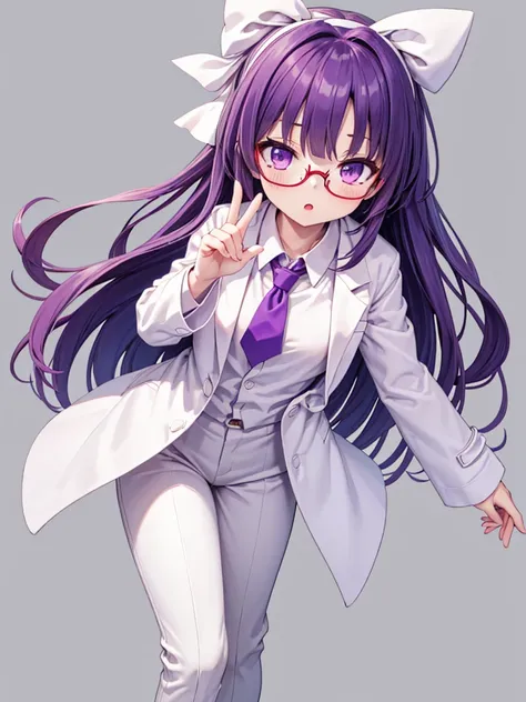 a cartoon character is standing in a tie and coat that features purple and yellow hues,  well-formed face, ultra cute face, ultra detailed eyes, ultra detailed hair, ultra cute, ultra beautiful, ((high end)), (UHD picture), (best quality,4k,8k,highres,mast...