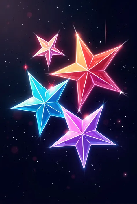 Draw 5 star shapes