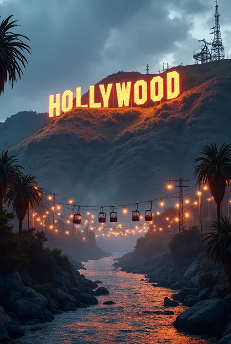 Hollywood-style sign,  that cover all the potholes, symphonies ,The Illimani , The cable car , The overflowing and draining rivers of the city of peace