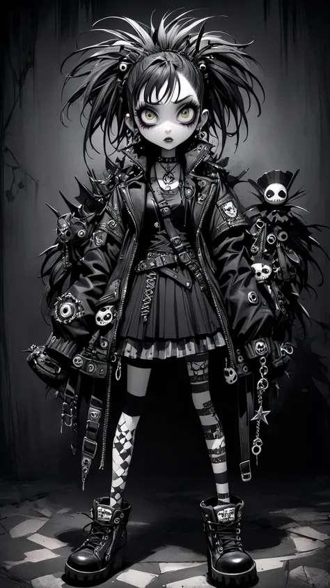  Tim Burton Style、 punk style woman , 