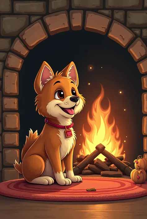 I’d love to create that for you! Could you describe your pet’s appearance (species, breed, fur color, any distinctive features) and its favorite spot by the fire (a cozy rug, a pet bed, etc.)? That way, I can make the illustration as accurate as possible.