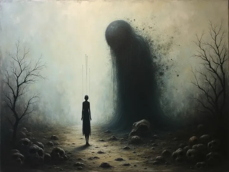 surreal enigmatic picture on canvas