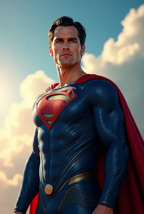 Create an image of Henry Cavil as Superman