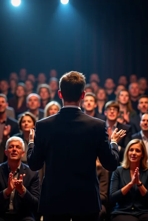 A motivational speaker and audience 