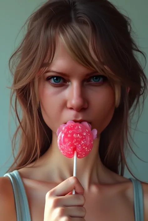 girl sucks lollipop, ((( photorealism))),  Beauty 