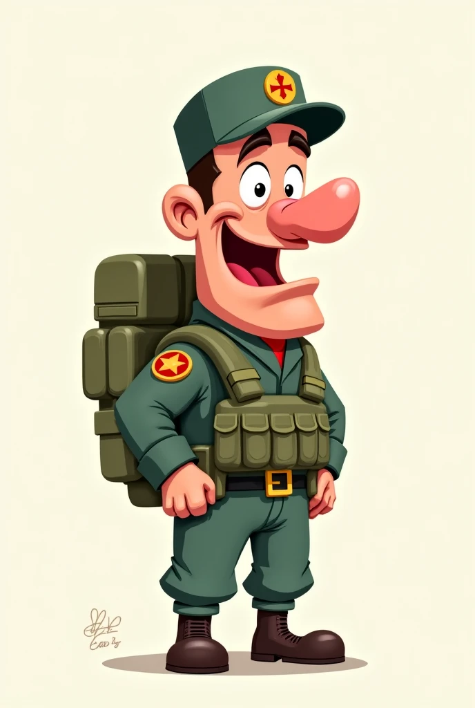 Create a soldier with a funny face and add the text AOFFIIE THA2.