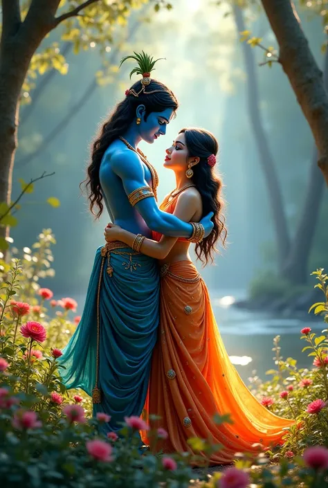 Krishna Radha ka Jodi Bhagwan 4k hd realistic photo