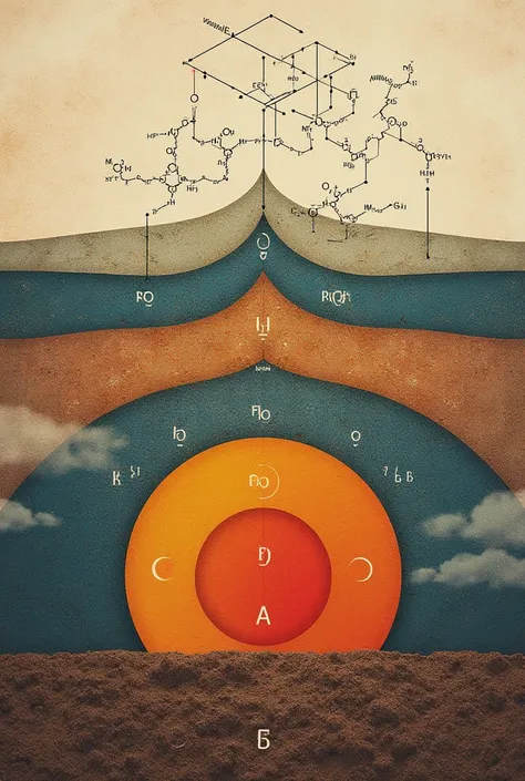 chemical structures of each horizon in the form of a collage 