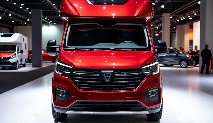 2025 Dacia dokeer motorhome red front view in showroom