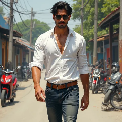 [In semi-realistic digital painting, 2D]
Malik arrived at the Muay Thai center a few hours later, looking devastatingly handsome as always. He wore a crisp, white linen shirt that clung to his muscular frame, the sleeves rolled up to reveal his toned forea...