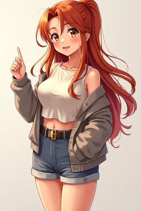 Hana's Appearance (Anime Style)

Hana has a petite yet elegant frame, with smooth, porcelain-like skin that makes her features stand out even more. Her long, wavy auburn hair cascades past her shoulders, often tied into a loose ponytail or left open to swa...