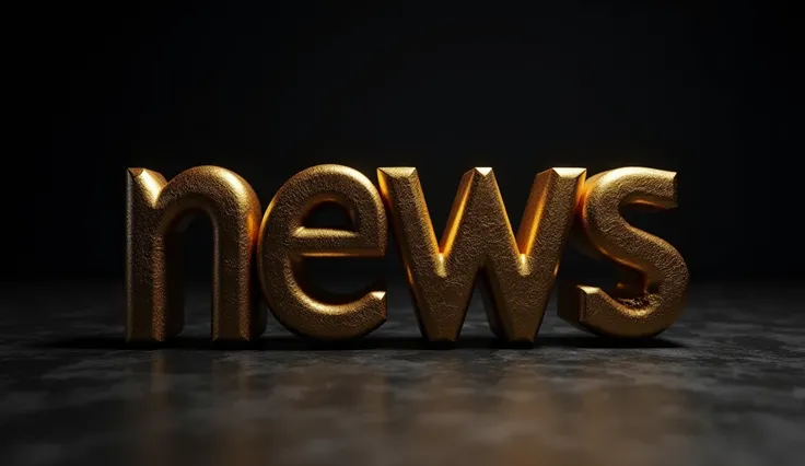 "NEWS" Word in 3D (Dark and Gold theme)