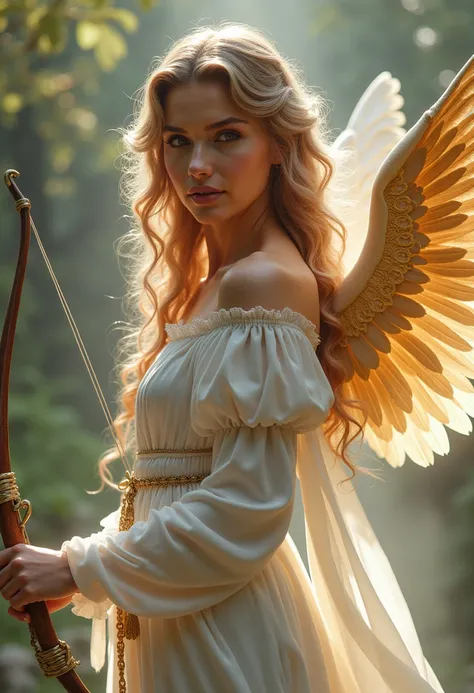 Beautiful real woman, dressed as cupid,  perfect body 