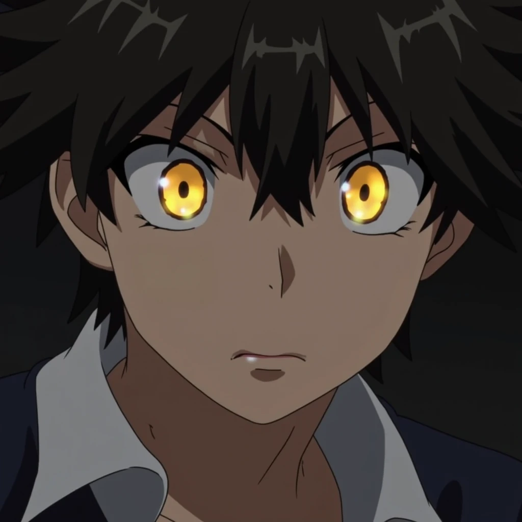 [Anime-Style Final Shot – Lou’s Determination]
Anime-style close-up of Lou’s face, his eyes burning with a new resolve. He is tired, broken, but determined to finally end this endless cycle—no matter the cost.

