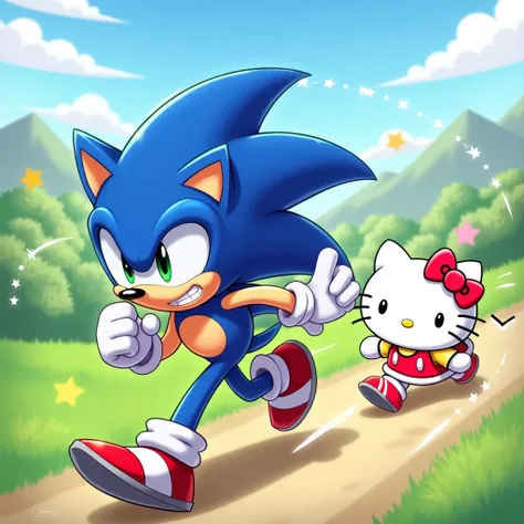 Sonic and Hello Kitty