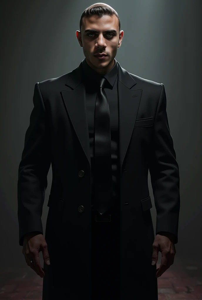 Marco a cold blooded killer is full black suit in ultra realistic quality