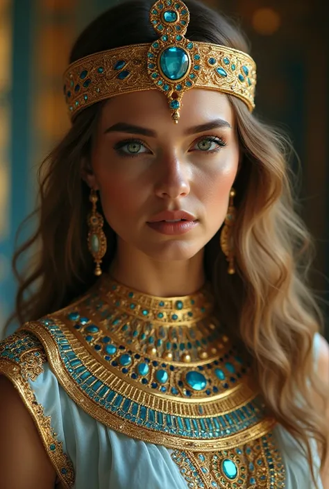 Masterpiece of the highest quality Egyptian goddess she is brilliant radiant resplendent beautiful precious extremely beautiful perfect strong powerful authoritarian majestic perfect beauty extreme strength extreme absolute power ultimate authority hair sh...