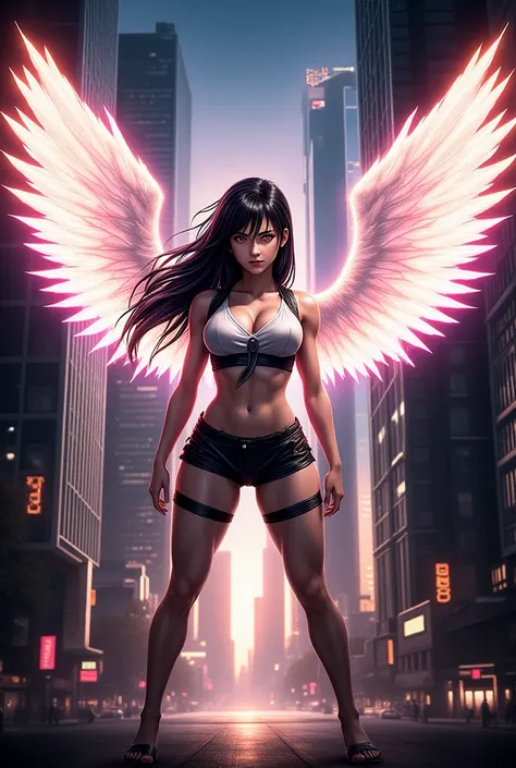 tifa lockhart  with wings, mha art style
