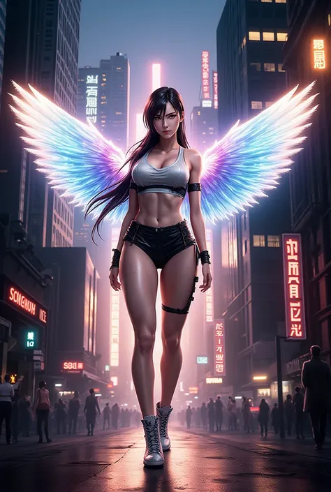 tifa lockhart  with wings, mha art style
