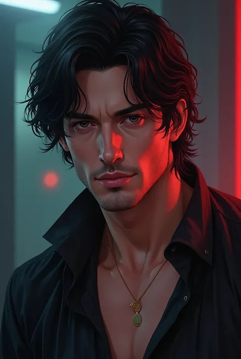 Sexy long hair dilf manhwa guy