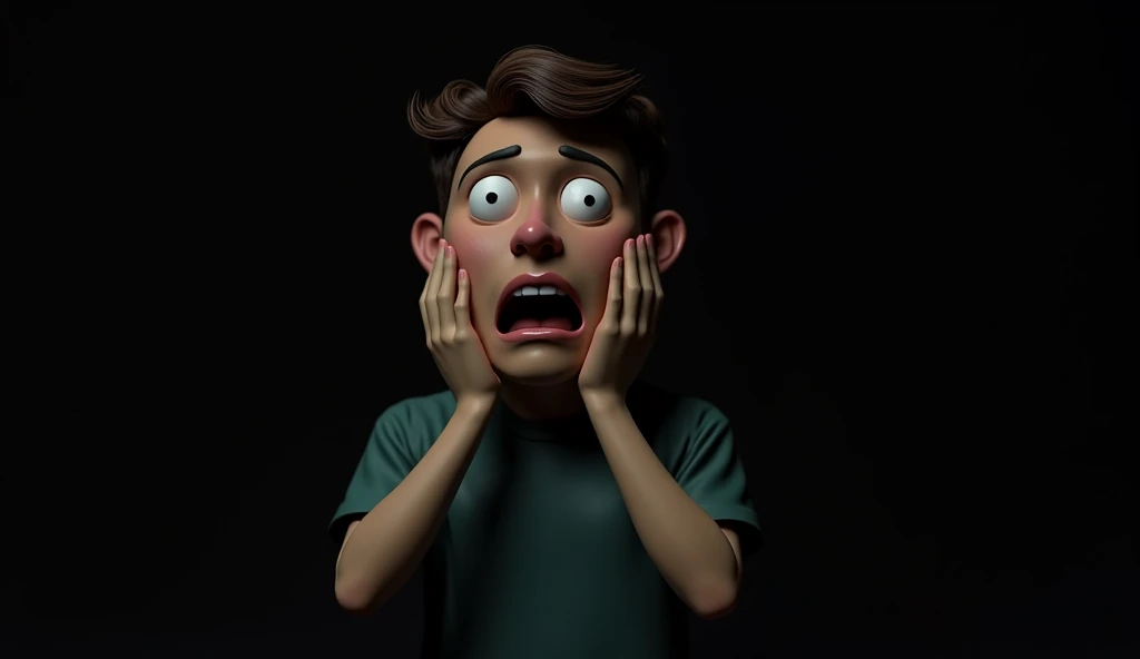 I want you to make a realistic HD photo of a Dollar Bill in dark background the character in the Dollar Bill in shock and exclaimed with his hands on his cheeks. The photo is a YouTube thumbnail, make it ultra realistic.