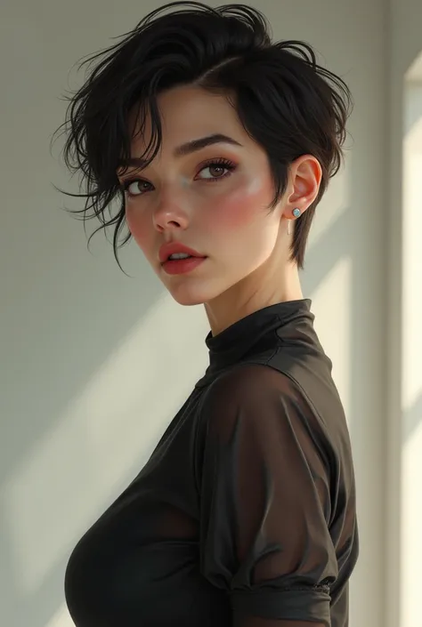 mature girl with short hair