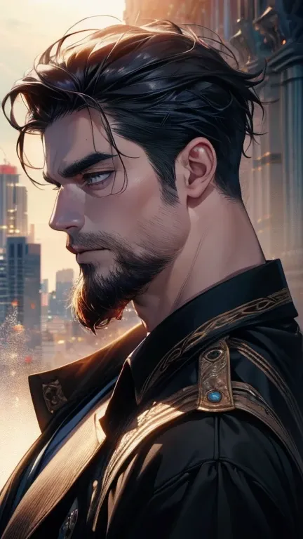 (        league player   ,4K,8k,      highres,      masterpiece :1.2),      ultra-detailed   ,(realistic,photorealistic,photo-realistic:1.37),36-year-old man,3 day beard,Beautiful anime,Portraits,strong,Masculine,       with black hair  ,sharp jaw,        ...