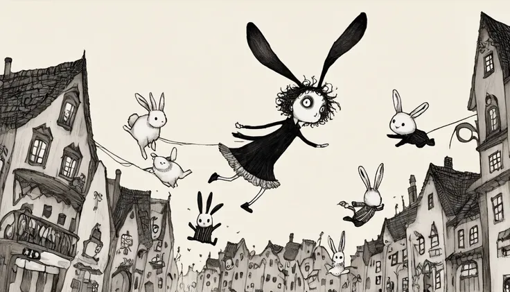     Tim Burton's Style、Around town、A jumping rabbit