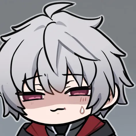 SD character age male paranoon with gray hair