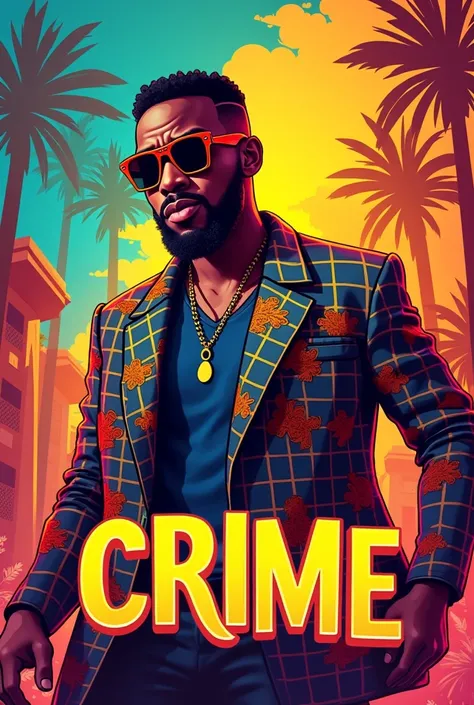 Design me a afroswing song artwork following these detail like Artist : Pop Mario, Song title "Crime". 